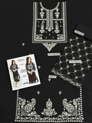 2 Pcs Women's Unstitched Embroidered Suit thumbnail 5