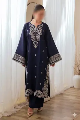 2 Pcs Women's Unstitched Embroidered Suit