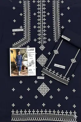 2 Pcs Women's Unstitched Embroidered Suit thumbnail 3