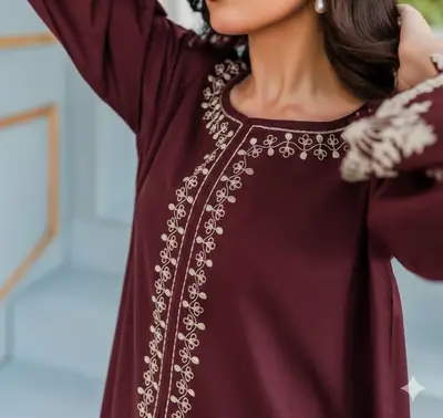 2 Pcs Women's Unstitched Embroidered Suit thumbnail 2