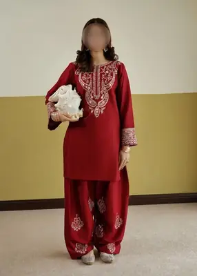2 Pcs Women's Unstitched Embroidered Suit
