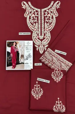 2 Pcs Women's Unstitched Embroidered Suit thumbnail 6