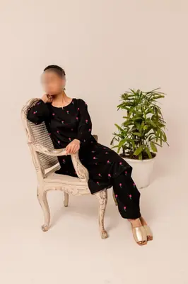 2 Pcs Women's Unstitched Embroidered Suit