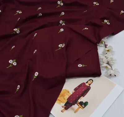 2 Pcs Women's Unstitched Embroidered Suit thumbnail 4