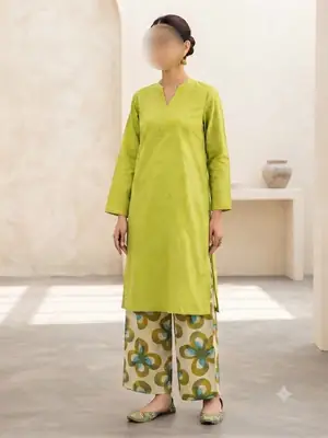 2 Pcs Women's Unstitched Chikankari Embroidered Suit