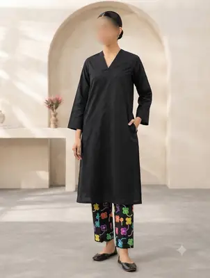2 Pcs Women's Unstitched Chikankari Embroidered Suit