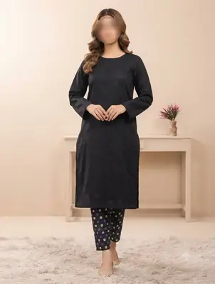 2 Pcs Women's Unstitched Chikankari Embroidered Suit