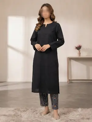 2 Pcs Women's Unstitched Chikankari Embroidered Suit