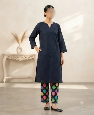 2 Pcs Women's Unstitched Chikankari Embroidered Suit