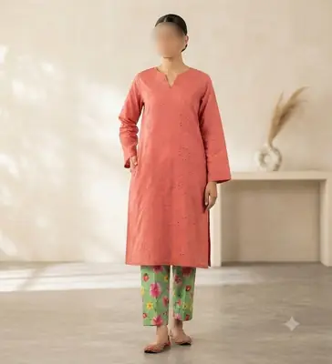 2 Pcs Women's Unstitched Chikankari Embroidered Suit