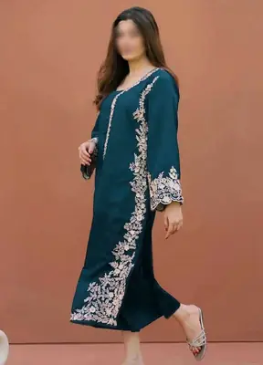 2 Pcs Women's Unstitched Embroidered Suit