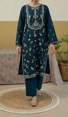 2 Pcs Women's Unstitched Embroidered Suit
