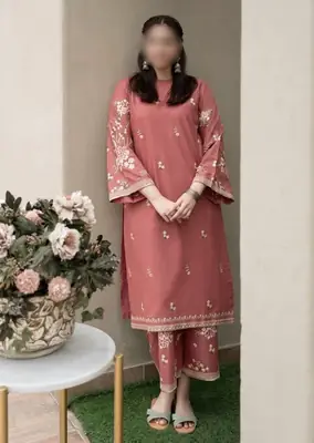 2 Pcs Women's Unstitched Embroidered Suit
