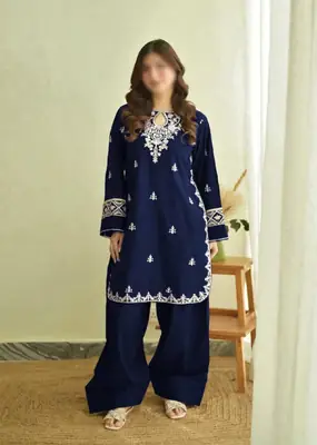 2 Pcs Women's Unstitched Embroidered Suit