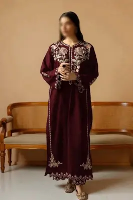 2 Pcs Women's Unstitched Embroidered Suit