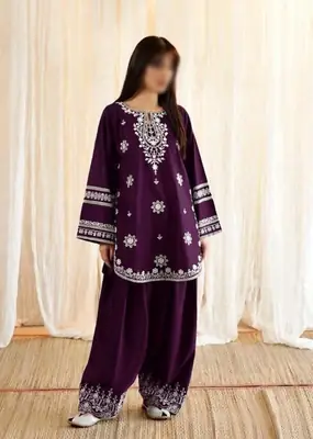 2 Pcs Women's Unstitched Embroidered Suit