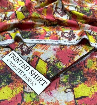 2 Pcs Women's Unstitched Shamray Printed Suit thumbnail 2