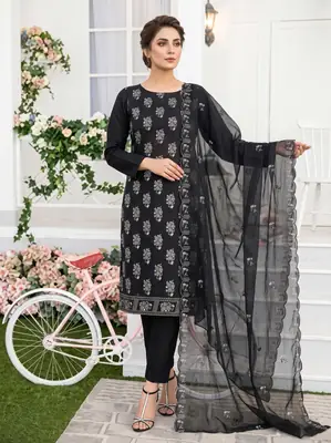3-Piece Unstitched Embroidered Linen