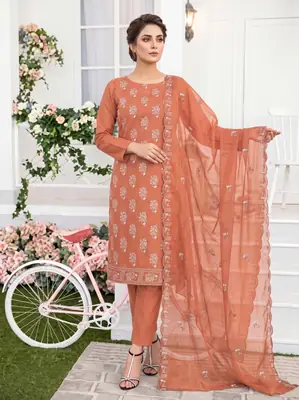 3-Piece Unstitched Embroidered Linen