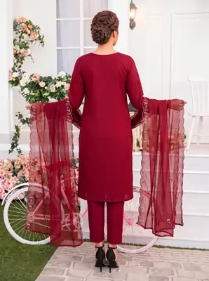 3-Piece Unstitched Embroidered Linen thumbnail 2