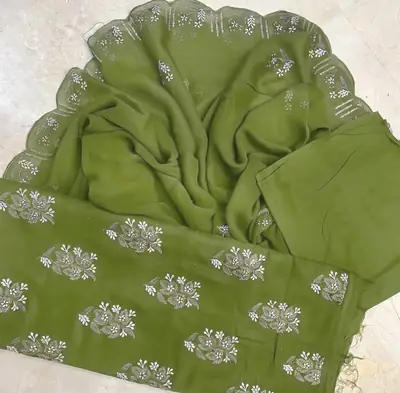 3-Piece Unstitched Embroidered Linen