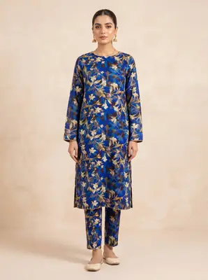 2 Pcs Women's Unstitched Digital Print Suit