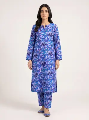 2 Pcs Women's Unstitched Digital Print Suit