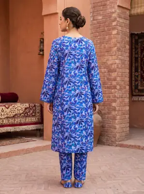2 Pcs Women's Unstitched Digital Print Suit thumbnail 2