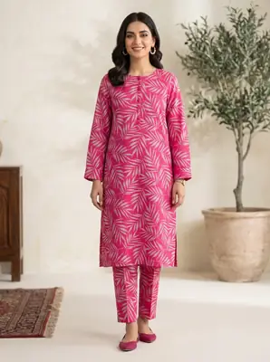 2 Pcs Women's Unstitched Printed Suit