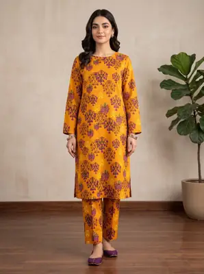 2 Pcs Women's Unstitched Printed Suit