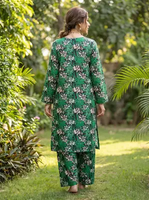 2 Pcs Women's Unstitched Printed Suit thumbnail 3