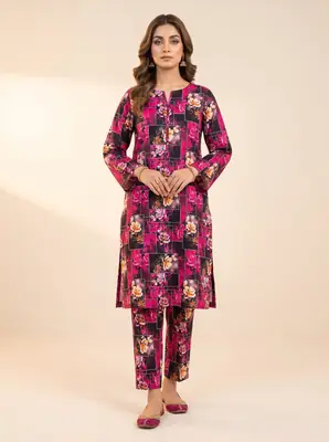 2 Pcs Women's Unstitched Printed Suit