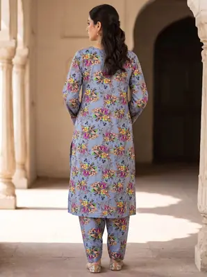 2 Pcs Women's Unstitched Printed Suit thumbnail 2