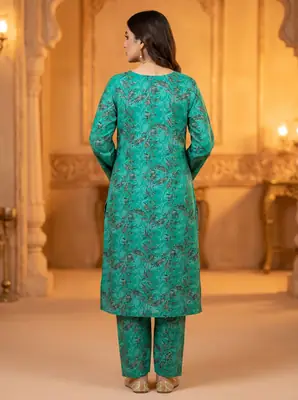 2 Pcs Women's Unstitched Printed Suit thumbnail 2
