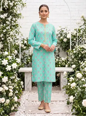 2 Pcs Women's Unstitched Printed Suit