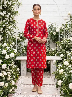 2 Pcs Women's Unstitched Printed Suit