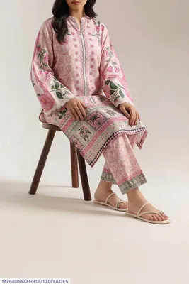 Pink Digital Print Lawn 2-Piece Kurta Set