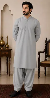 Men’s Unstitched Karandi Plain Suit thumbnail 1