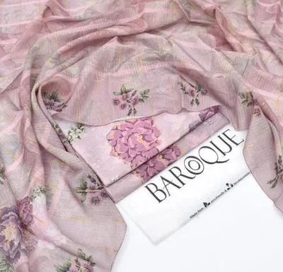 Lawn 3 P Floral Purple Suit for Women thumbnail 4