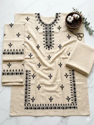 2 Pcs Women's Unstitched Embroidered Suit thumbnail 2