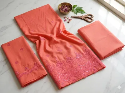 2 Pcs Women's Unstitched Embroidered Suit thumbnail 2