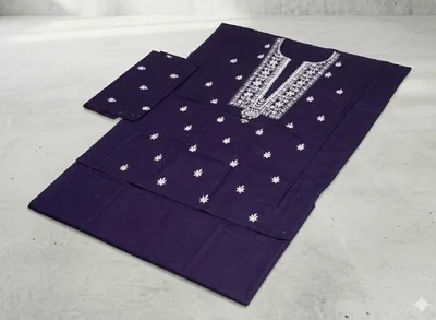 2 Pcs Women's Unstitched Embroidered Suit thumbnail 2