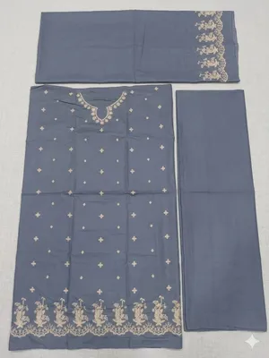 2 Pcs Women's Unstitched Embroidered Suit thumbnail 2