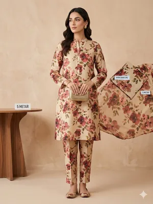 Stylish Multicolor Lawn Suit - 2 Pcs Digital Print Ensemble