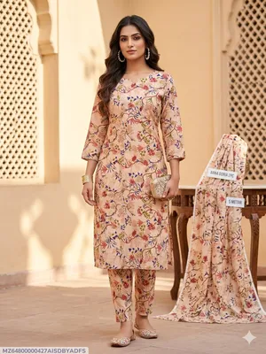 2 Pcs Women's Unstitched Digital Print Suit