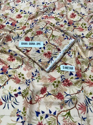 2 Pcs Women's Unstitched Digital Print Suit thumbnail 2