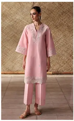 2 Pcs Women's Unstitched Embroidered Suit