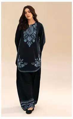 2 Pcs Women's Unstitched Embroidered Suit