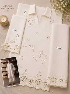 2 Pcs Women's Unstitched Embroidered Suit thumbnail 2