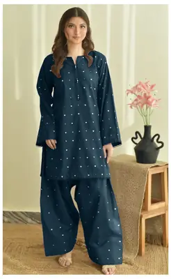 2 Pcs Women's Unstitched Embroidered Suit